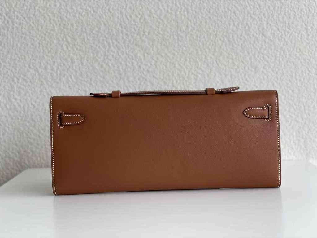 Hermès Kelly Cut Clutch 31cm Swift Leather Brown Gold