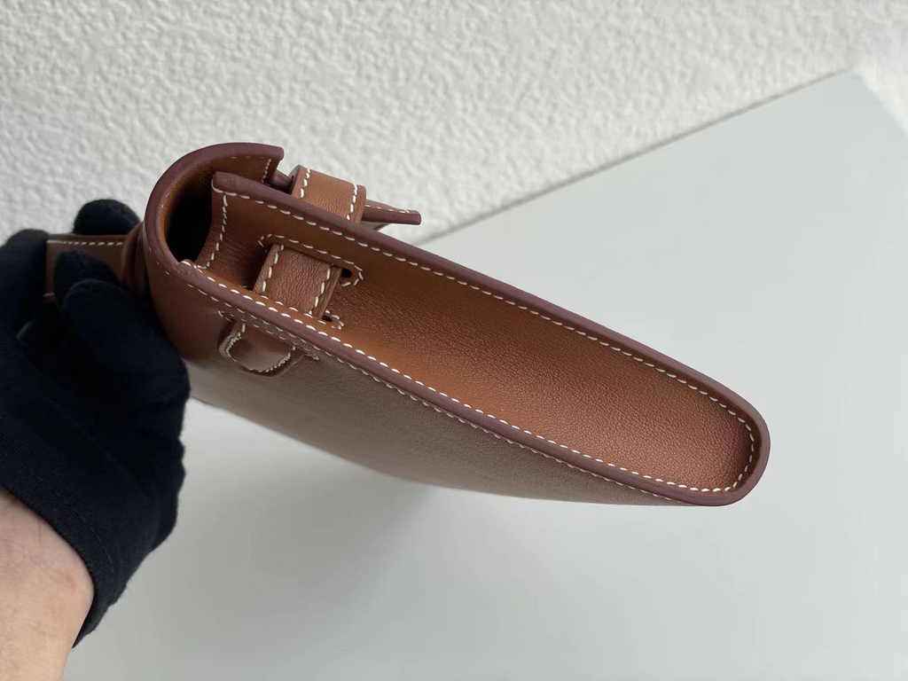 Hermès Kelly Cut Clutch 31cm Swift Leather Brown Gold
