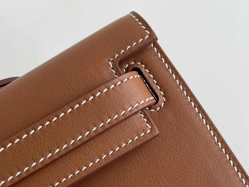 Hermès Kelly Cut Clutch 31cm Swift Leather Brown Gold