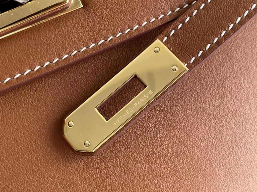 Hermès Kelly Cut Clutch 31cm Swift Leather Brown Gold