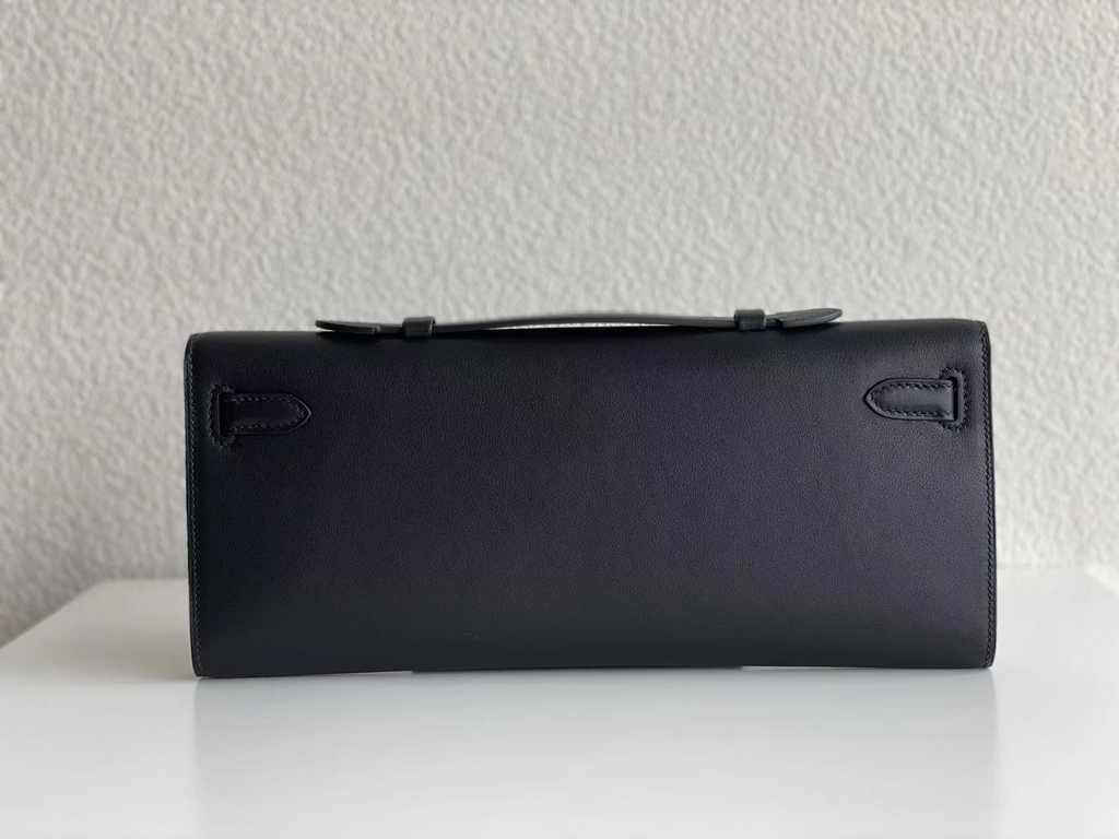 Hermès Kelly Cut Clutch 31cm Swift Leather Black Gold