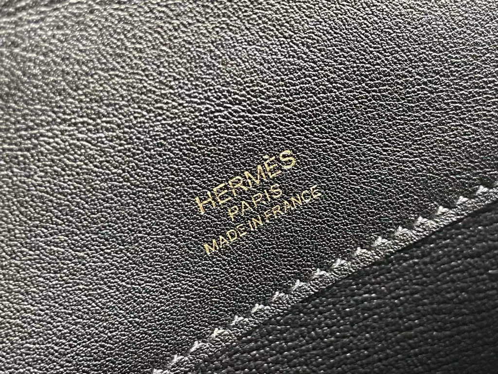 Hermès Kelly Cut Clutch 31cm Swift Leather Black Gold