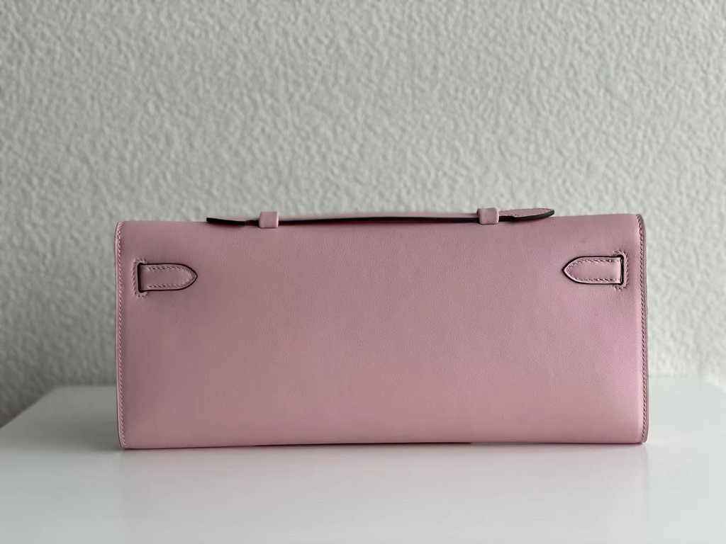 Hermès Kelly Cut Clutch 31cm Swift Leather Pink Silver