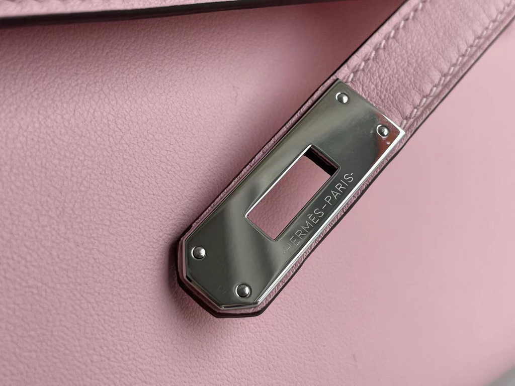 Hermès Kelly Cut Clutch 31cm Swift Leather Pink Silver