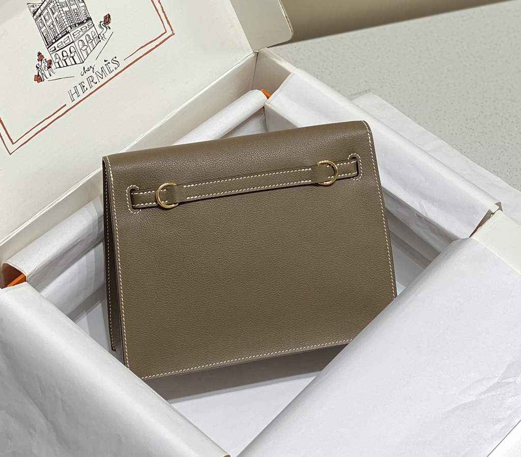 Hermès Kelly Danse II Dark gray Evercolor leather with gold