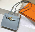 Hermès Kelly Danse II light blue Evercolor leather with gold
