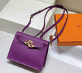 Hermès Kelly Danse II Purple Evercolor leather with gold