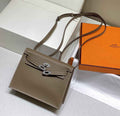 Hermès Kelly Danse II Dark gray Evercolor leather with silver