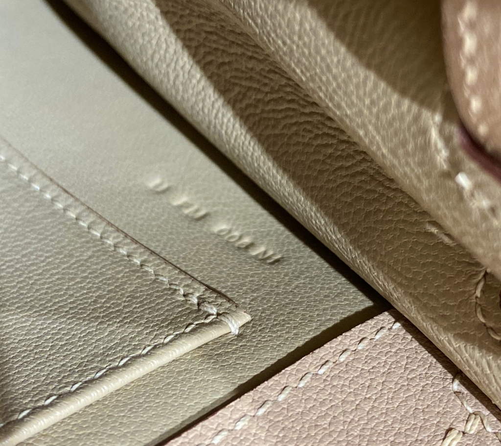 Hermès Kelly Danse II apricot gray Evercolor leather with gold