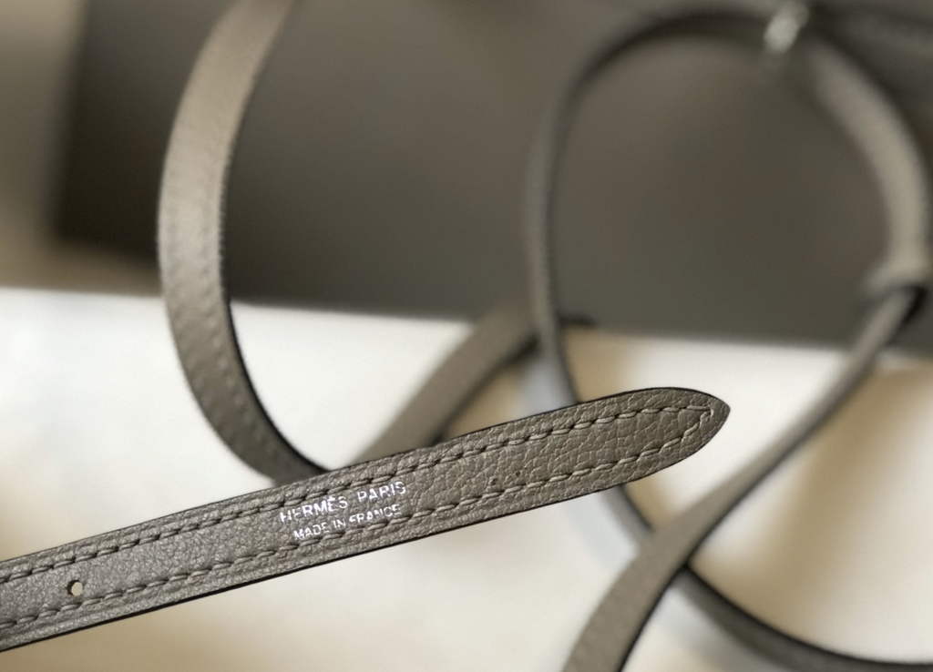 Hermès Kelly Danse II dark gray Evercolor leather with Silver