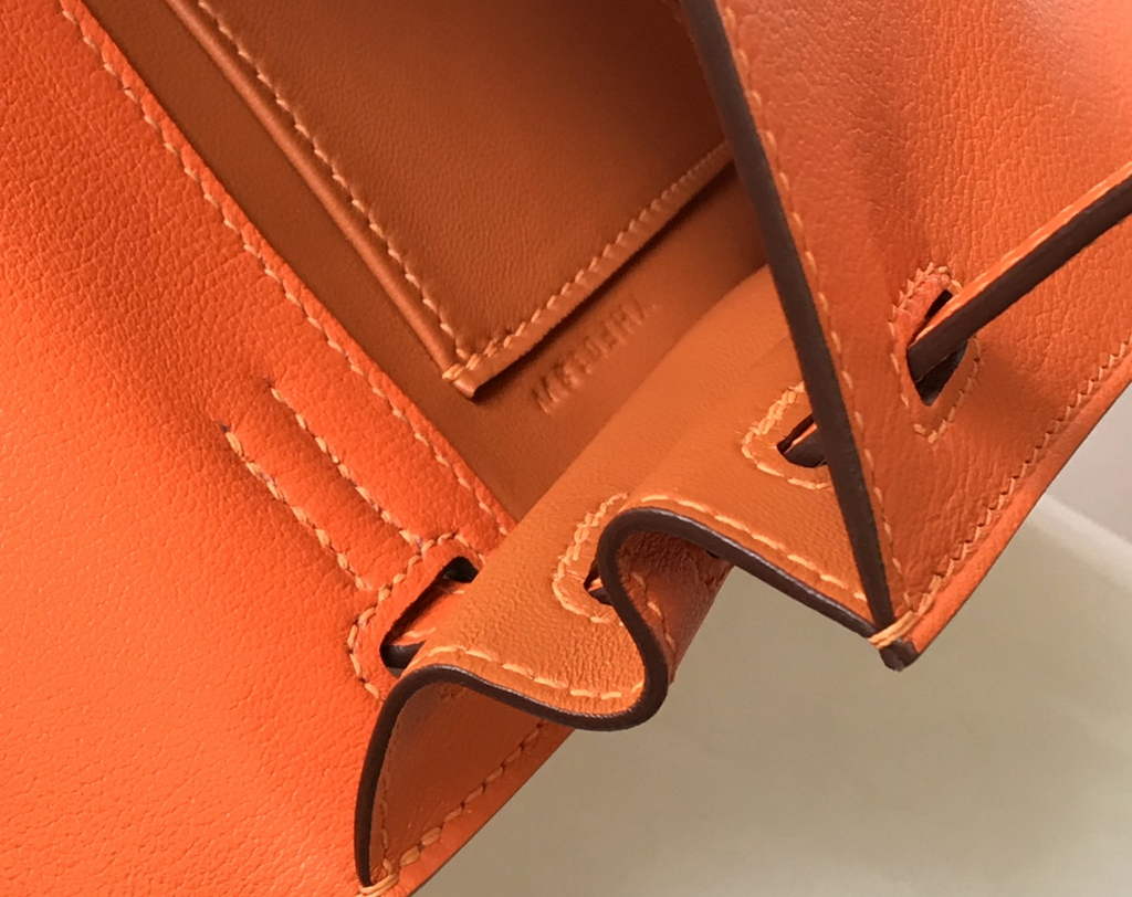 Hermès Kelly Danse II orange Evercolor leather with gold