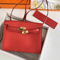 Hermès Kelly Danse II Red Evercolor leather with gold