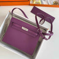 Hermès Kelly Danse II Purple Evercolor leather with Silver