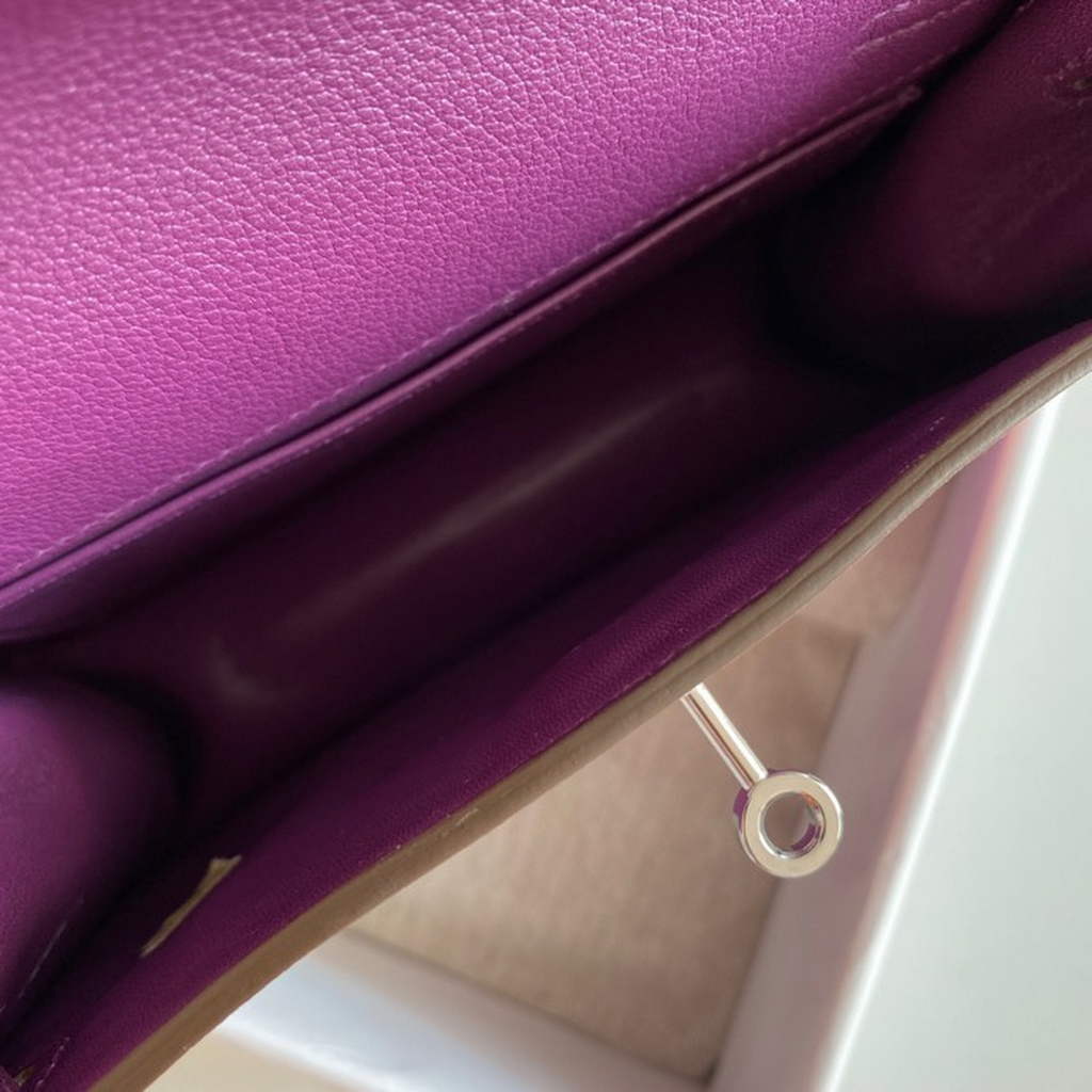 Hermès Kelly Danse II Purple Evercolor leather with Silver