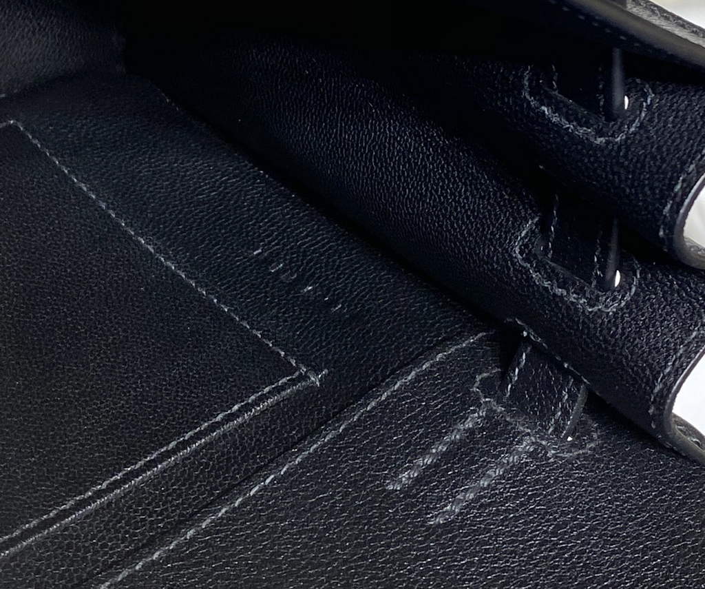Hermès Kelly Danse II Black Evercolor leather with Silver