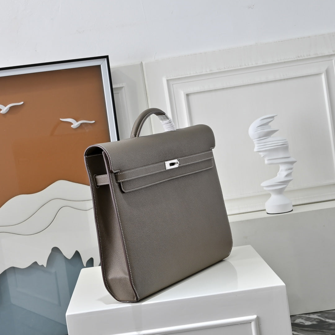 Hermès | Kelly Dépêche 36 Briefcase | Epsom Calfskin Leather | Gray