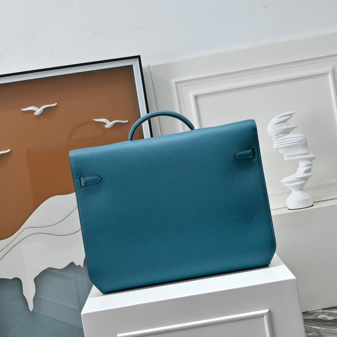 Hermès Kelly Dépêche 36 Briefcase â€?Blue Togo Calfskin