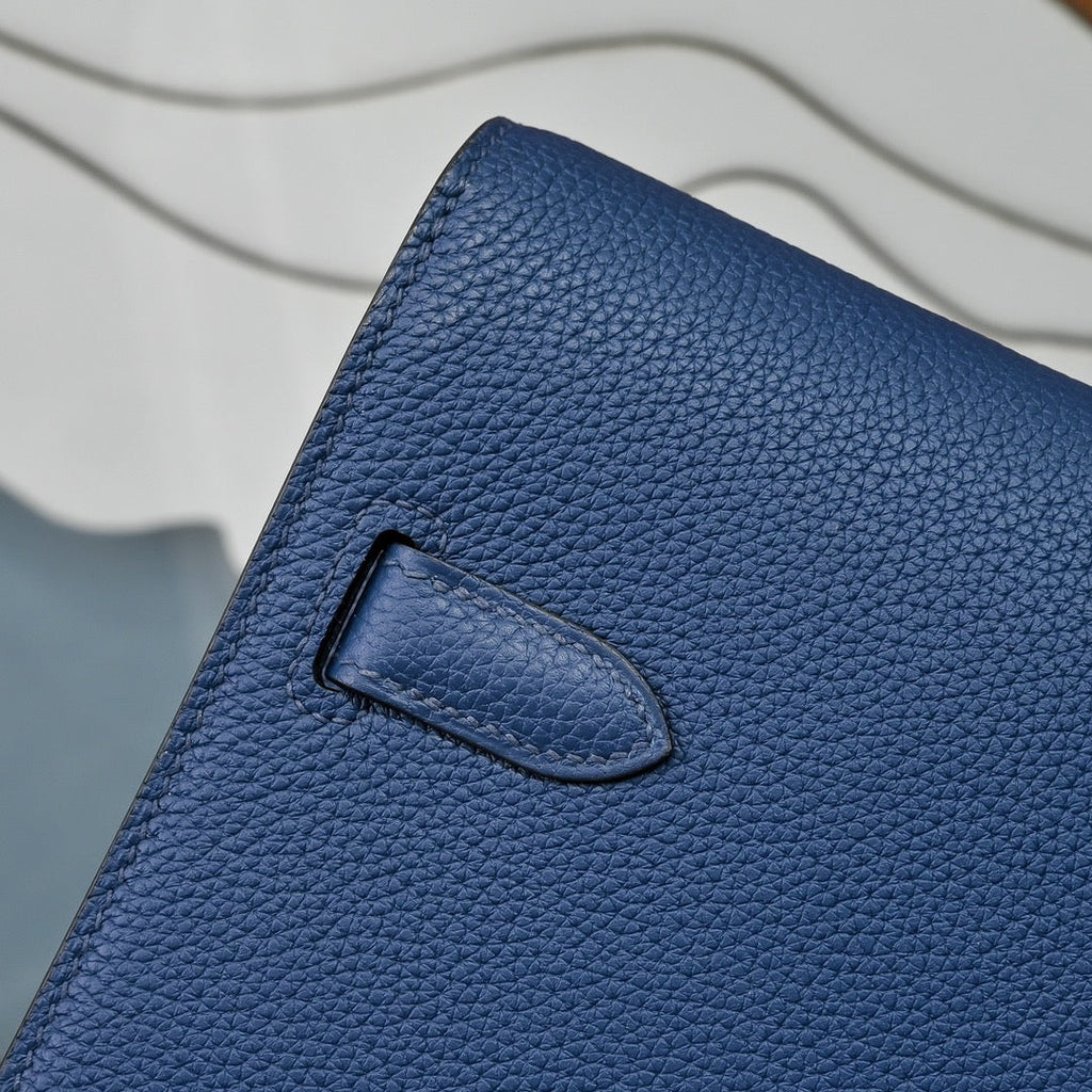 Hermès Kelly Dépêche 36 in Dark Blue Togo Leather