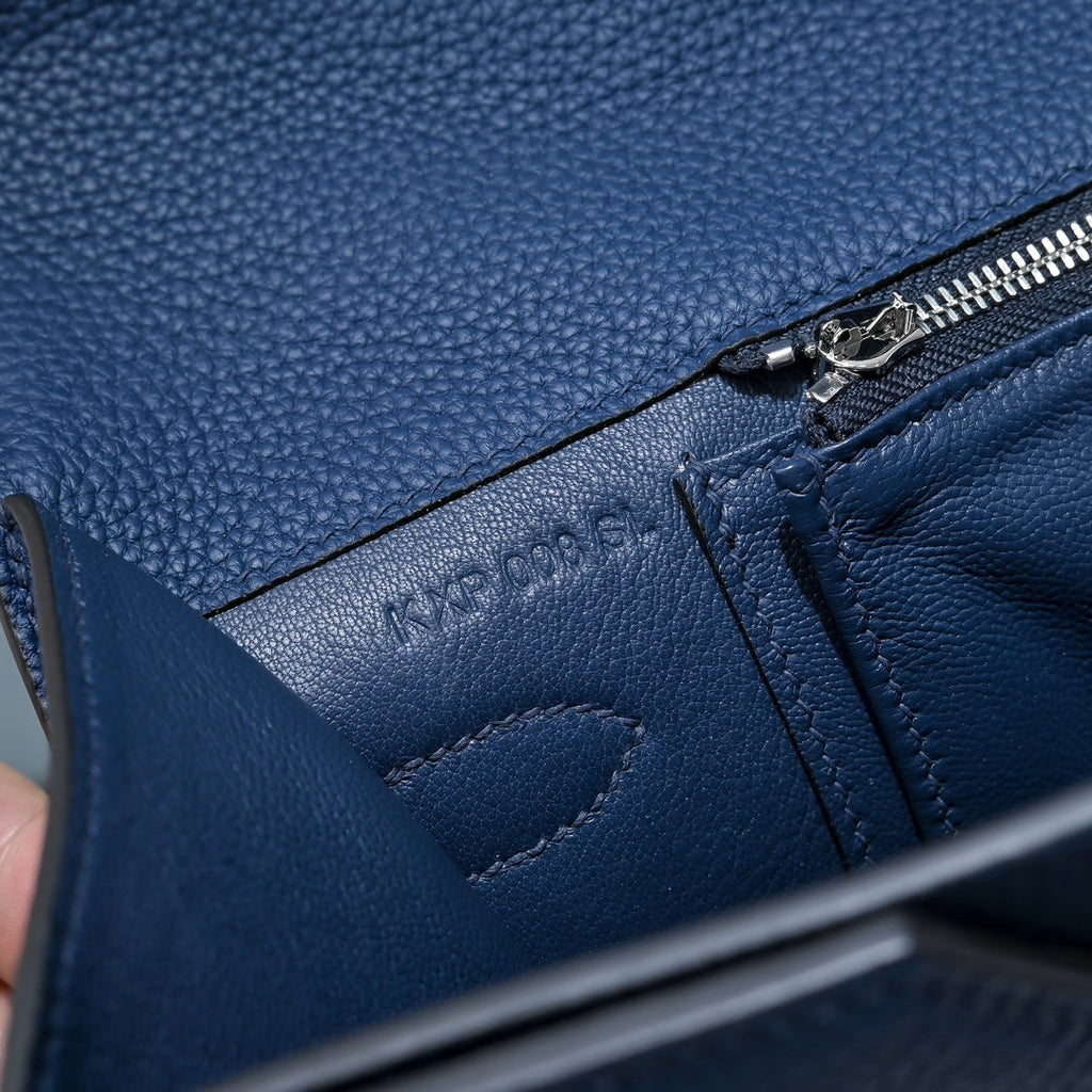 Hermès Kelly Dépêche 36 in Dark Blue Togo Leather