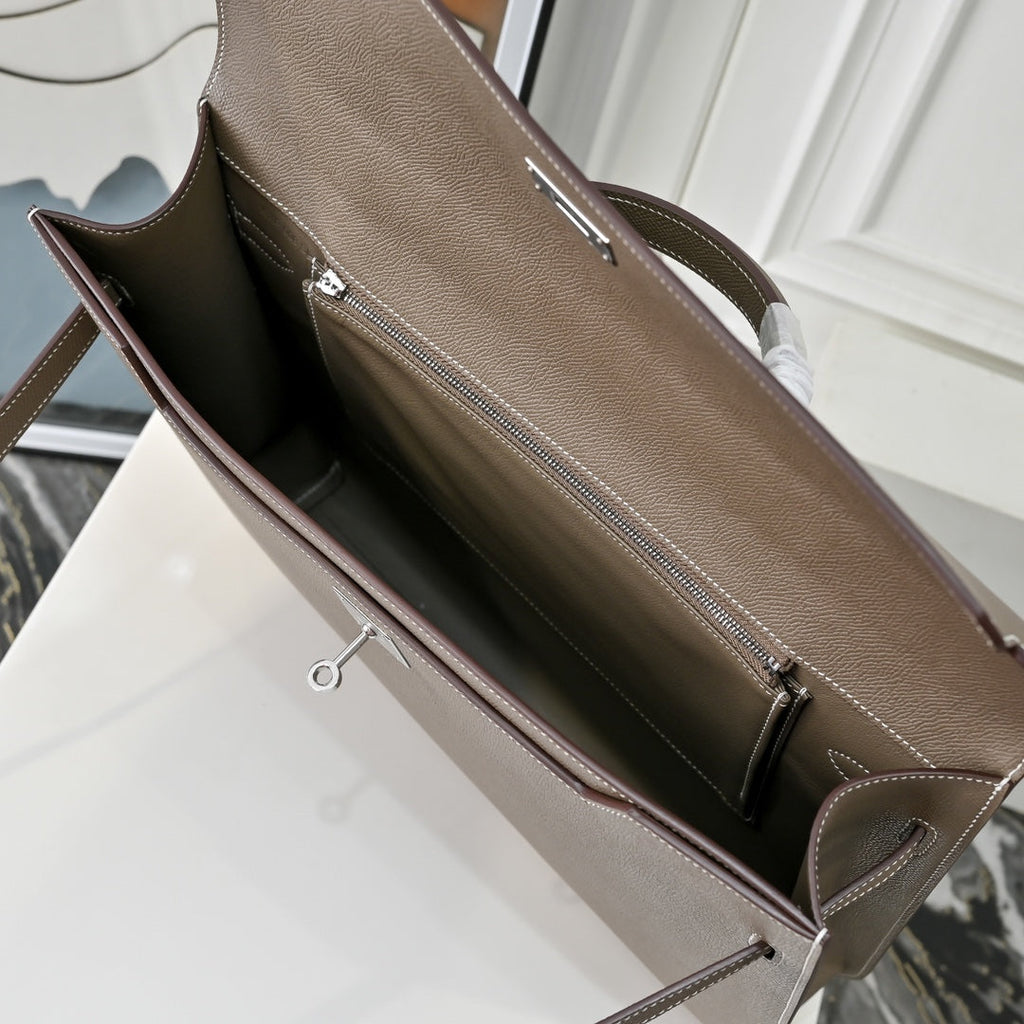 Hermès | Kelly Dépêche 36 Briefcase | Epsom Calfskin Leather | Gray