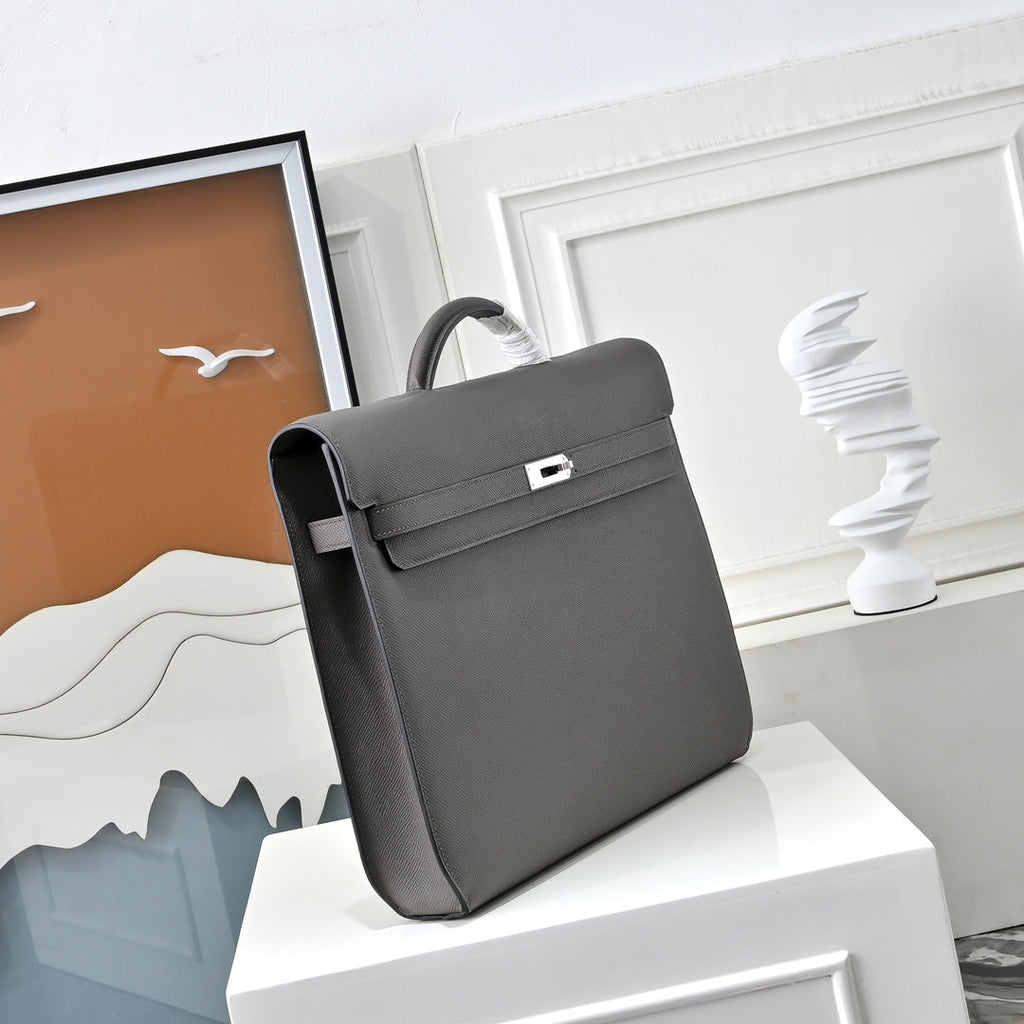 Hermès | Kelly Dépêche 36 Briefcase | Epsom Calfskin Leather | Dark Gray