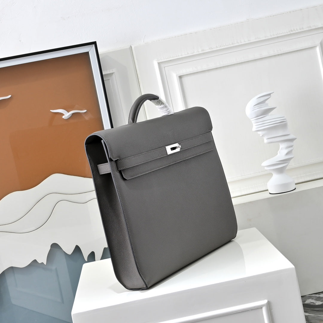 Hermès | Kelly Dépêche 36 Briefcase | Epsom Calfskin Leather | Dark Gray