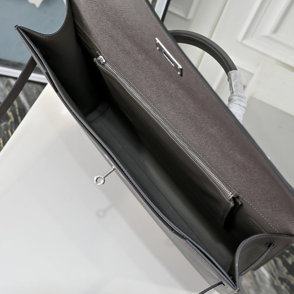 Hermès | Kelly Dépêche 36 Briefcase | Epsom Calfskin Leather | Dark Gray