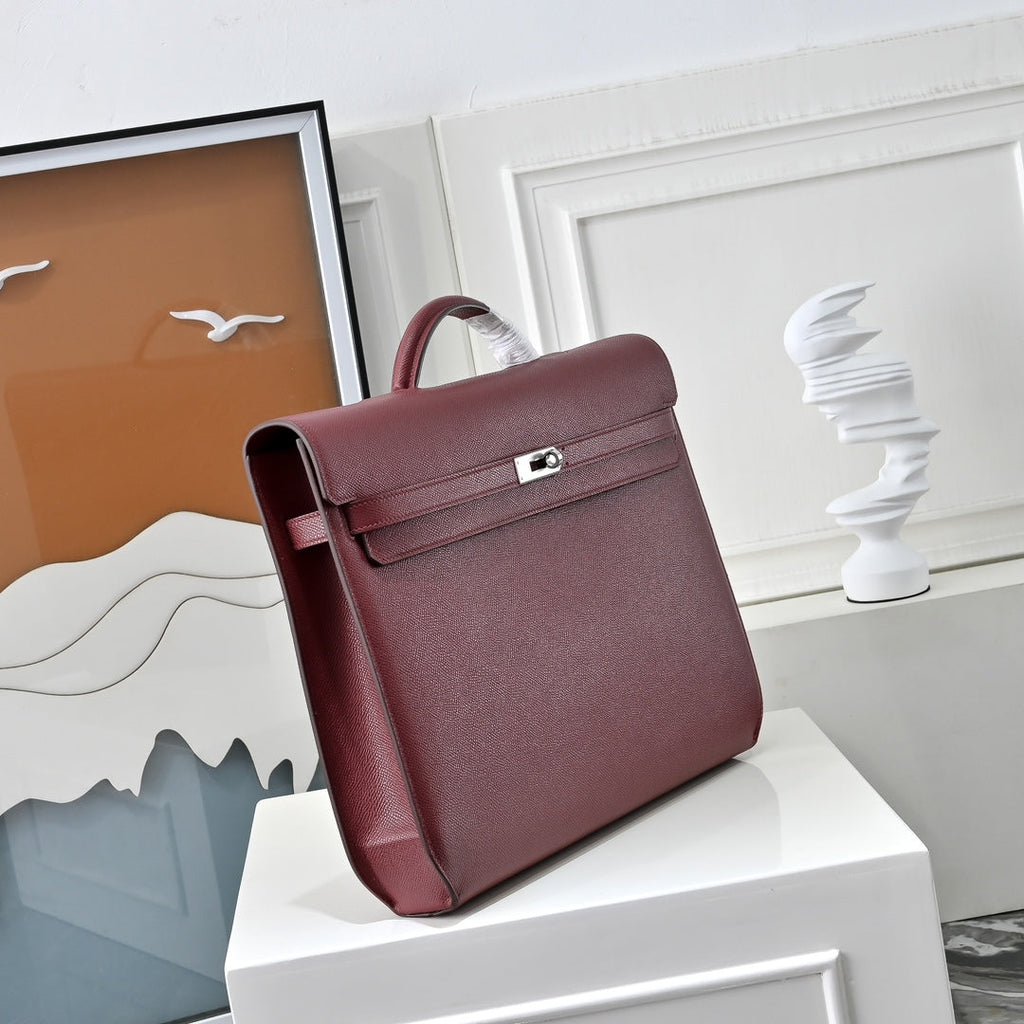 Hermès | Kelly Dépêche 36 Briefcase | Epsom Calfskin Leather | Dark Red