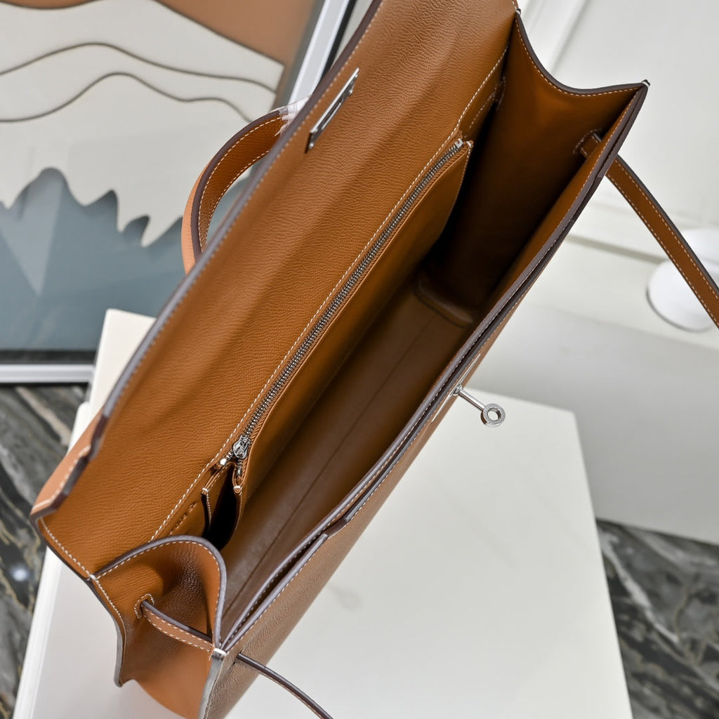 Hermès Kelly Dépêche 36 Epsom Calfskin Brown Briefcase