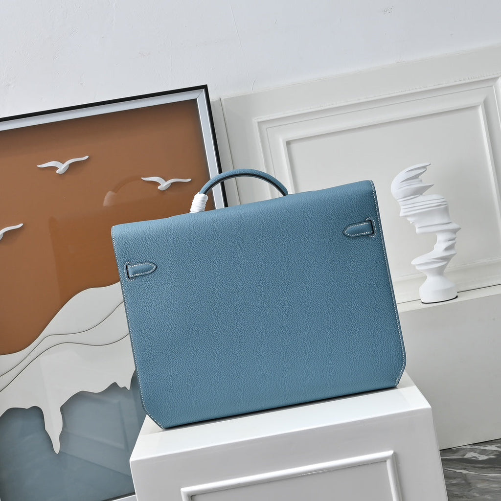 Hermès | Kelly Dépêche 36 | Togo Calfskin | Light Blue | Briefcase