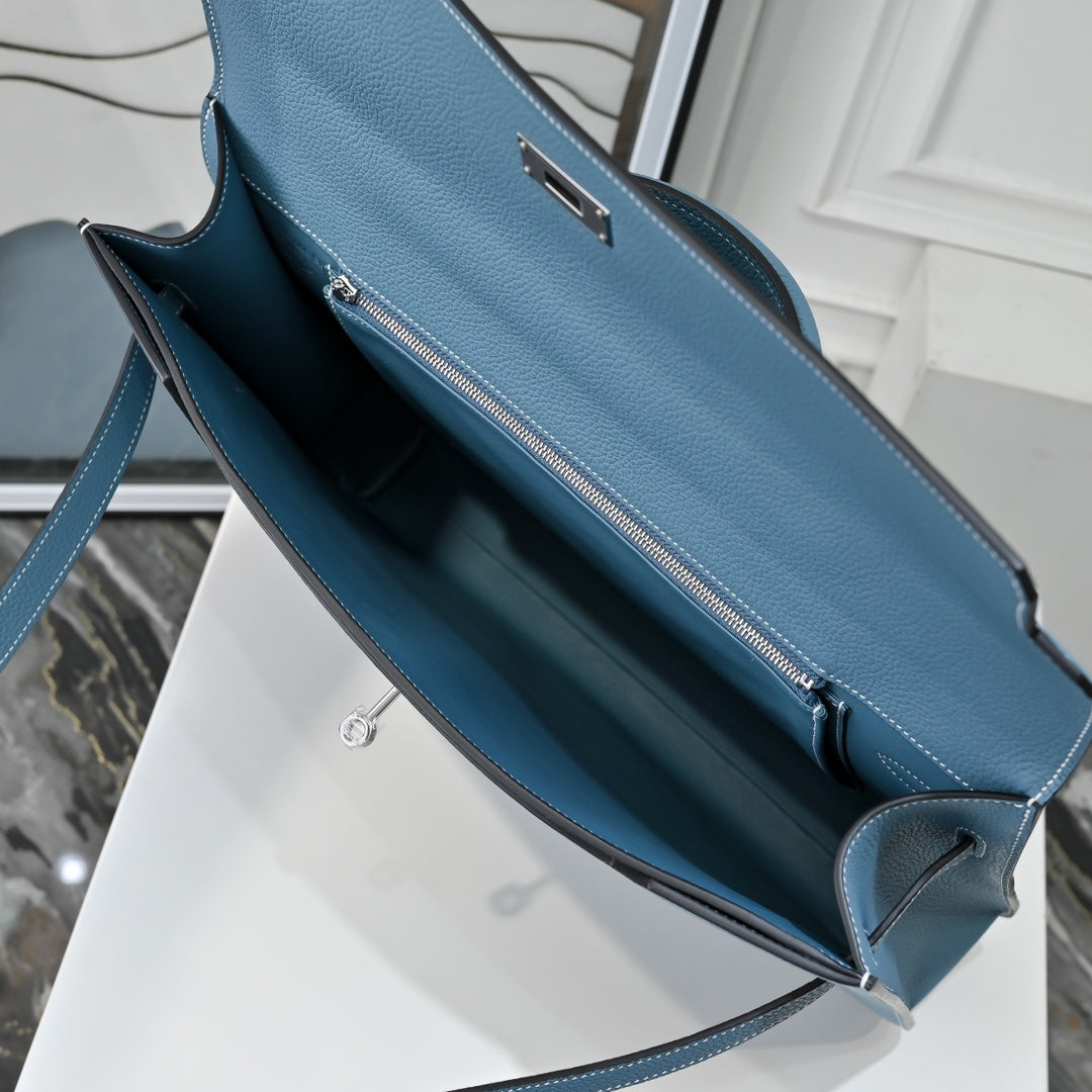 Hermès | Kelly Dépêche 36 | Togo Calfskin | Light Blue | Briefcase