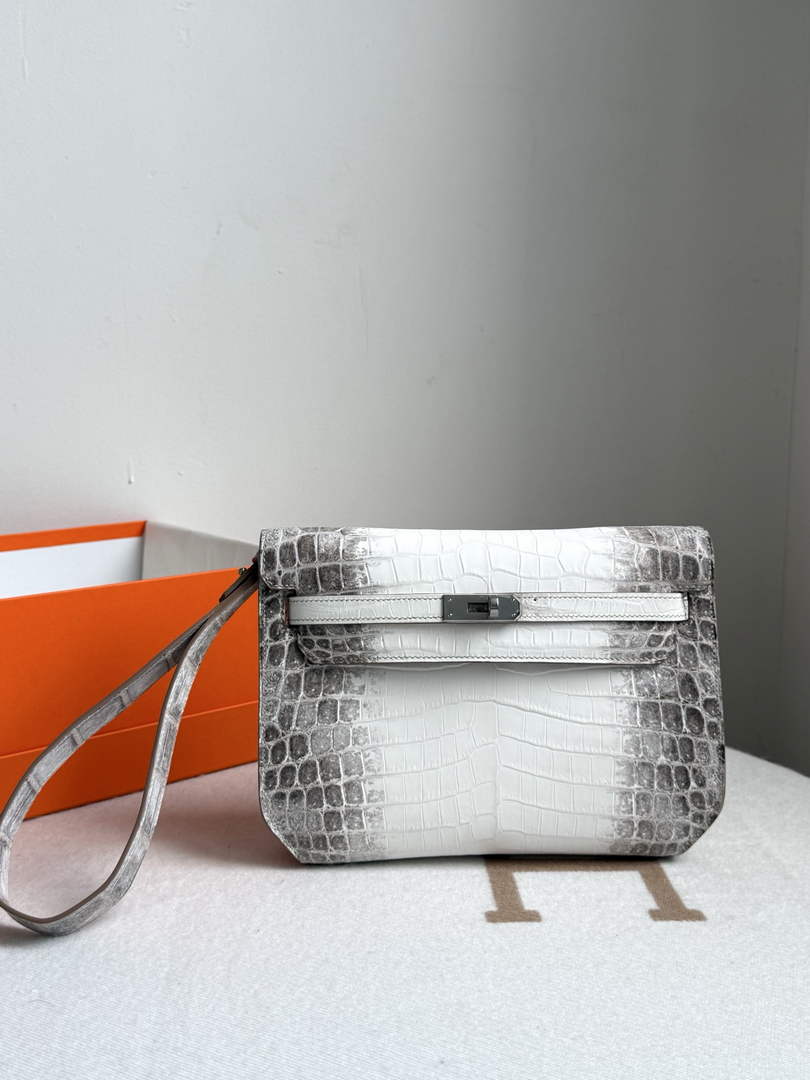 Hermès Kelly depeches 25 pouch Custom-made Crocodile Leather Beige - Default Title - View 1