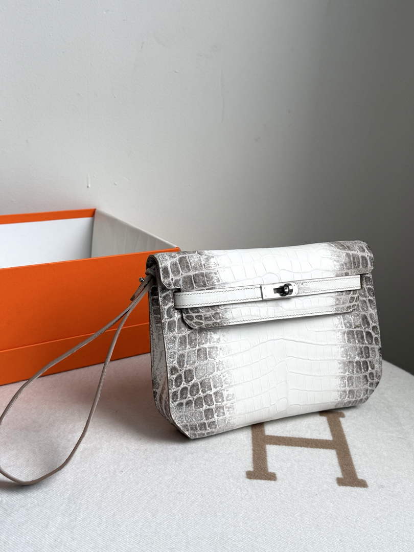 Hermès Kelly depeches 25 pouch Custom-made Crocodile Leather Beige - Default Title - View 3