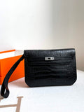 Hermès Sac Dépêches 25 | Black Crocodile | Special Order Clutch - Default Title - View 1