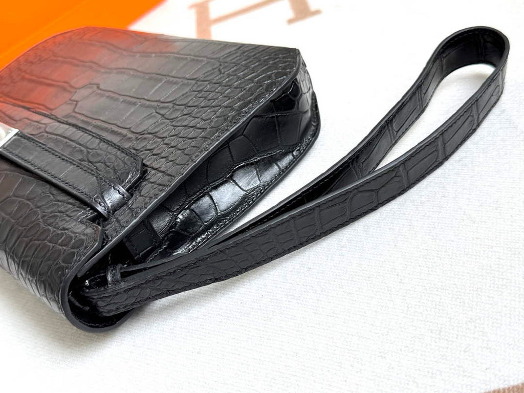 Hermès Sac Dépêches 25 | Black Crocodile | Special Order Clutch - Default Title - View 5