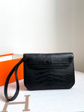 Hermès Sac Dépêches 25 – Black Crocodile Leather Clutch (Special Order) - Default Title - View 1
