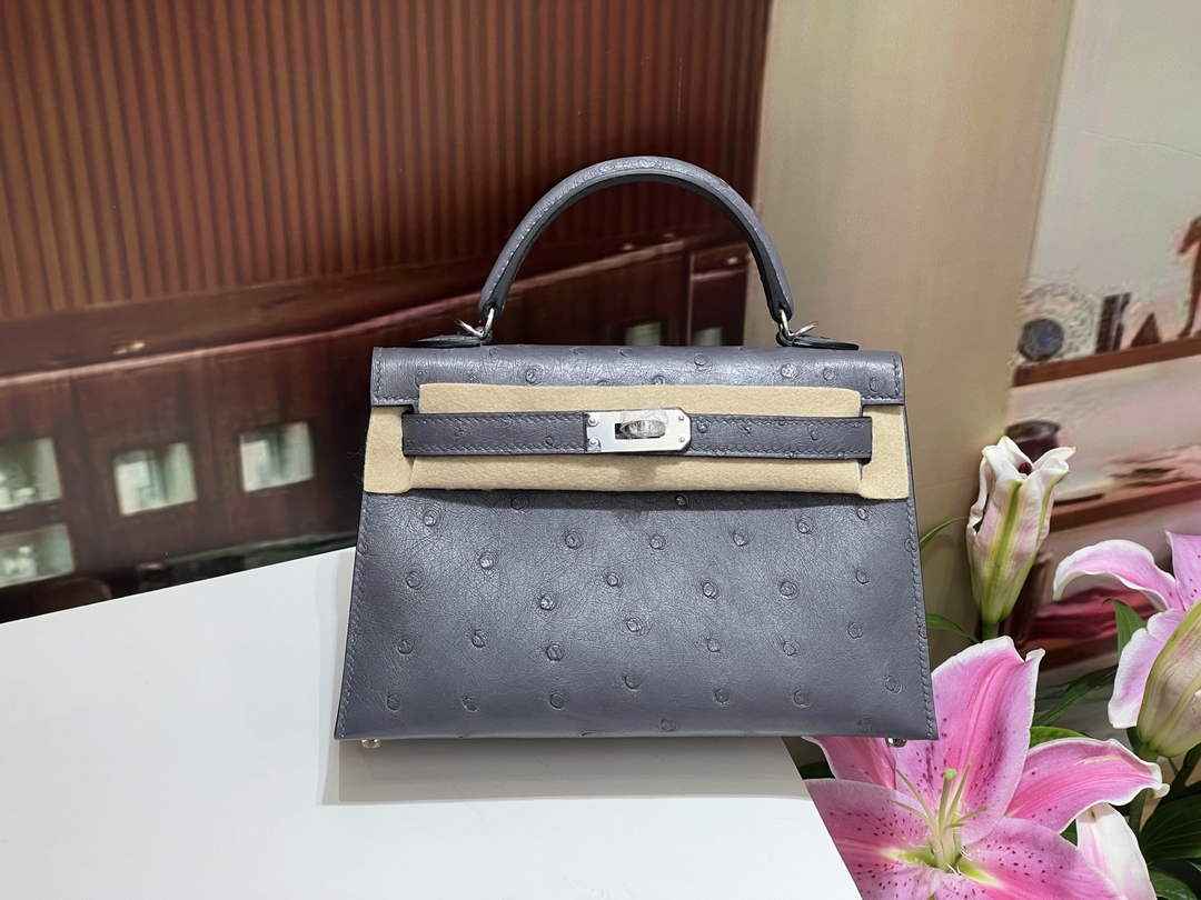 Hermès Kelly II Bag black Ostrich Leather