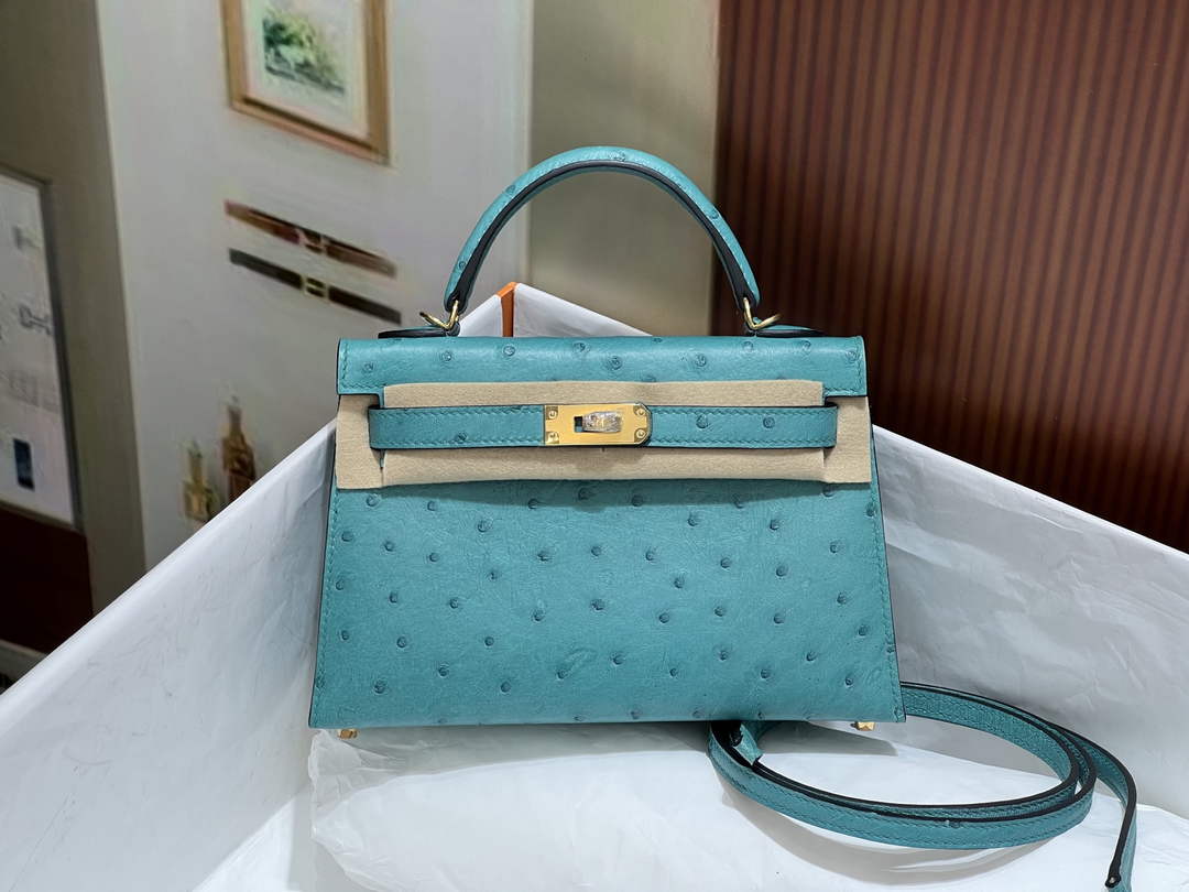 Hermès Kelly II Bag black Ostrich Leather