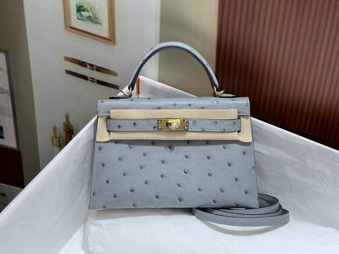Hermès Kelly II Bag black Ostrich Leather