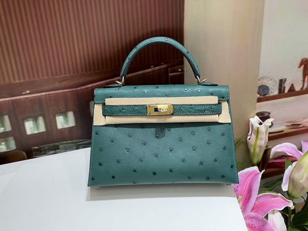 Hermès Kelly II Bag black Ostrich Leather