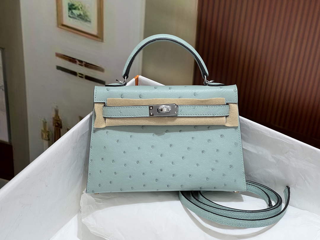Hermès Kelly II Bag black Ostrich Leather