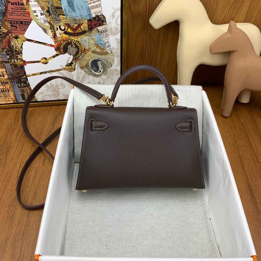 Hermès Kelly II Sellier Mini 2024 Brown Goatskins Leather Gold
