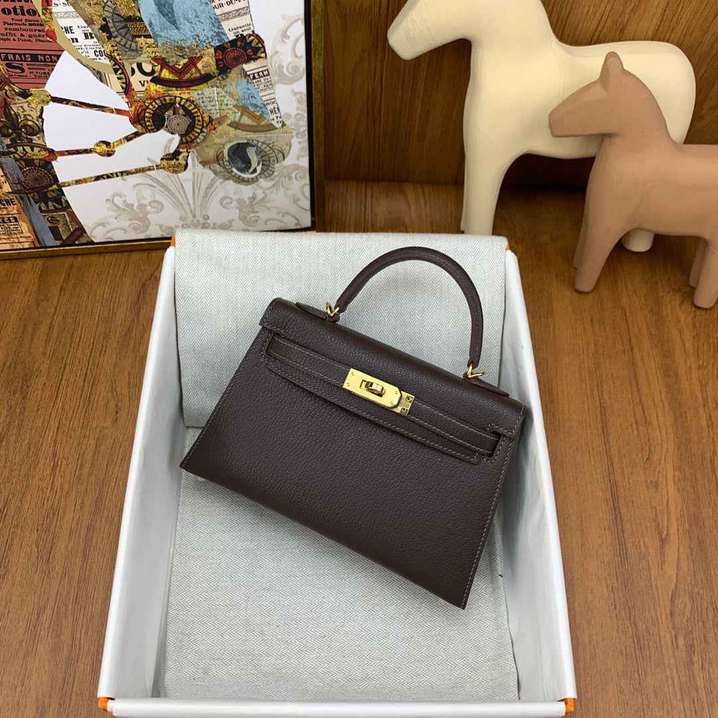 Hermès Kelly II Sellier Mini 2024 Brown Goatskins Leather Gold