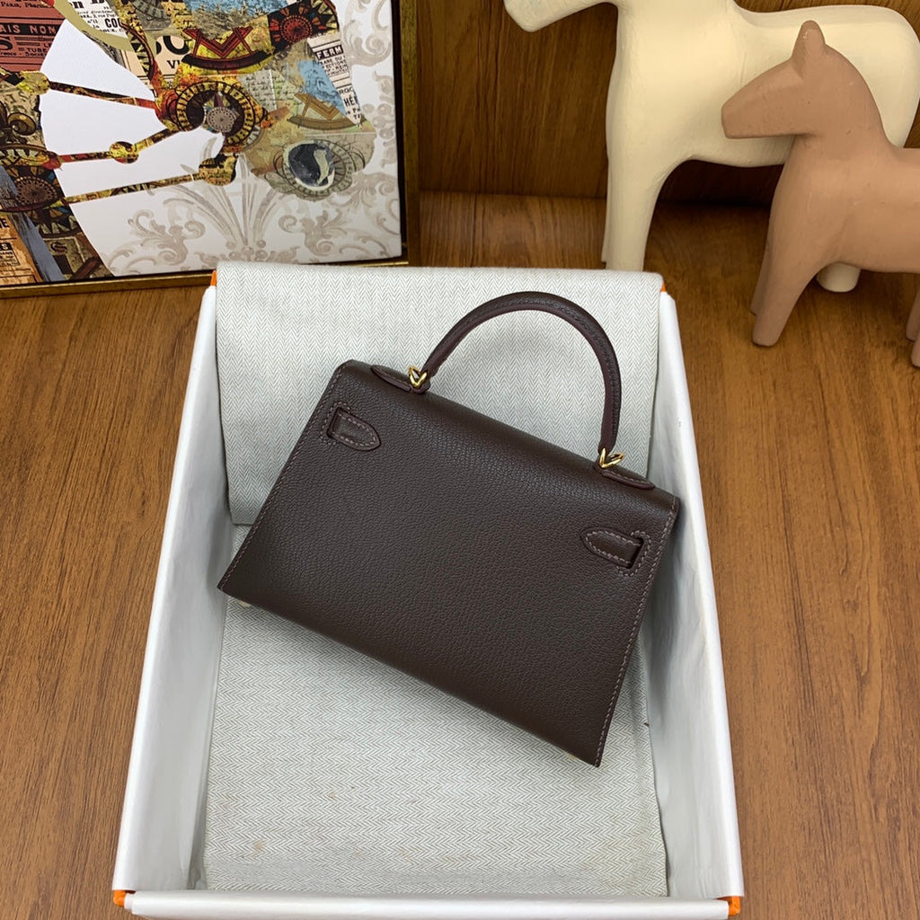 Hermès Kelly II Sellier Mini 2024 Brown Goatskins Leather Gold
