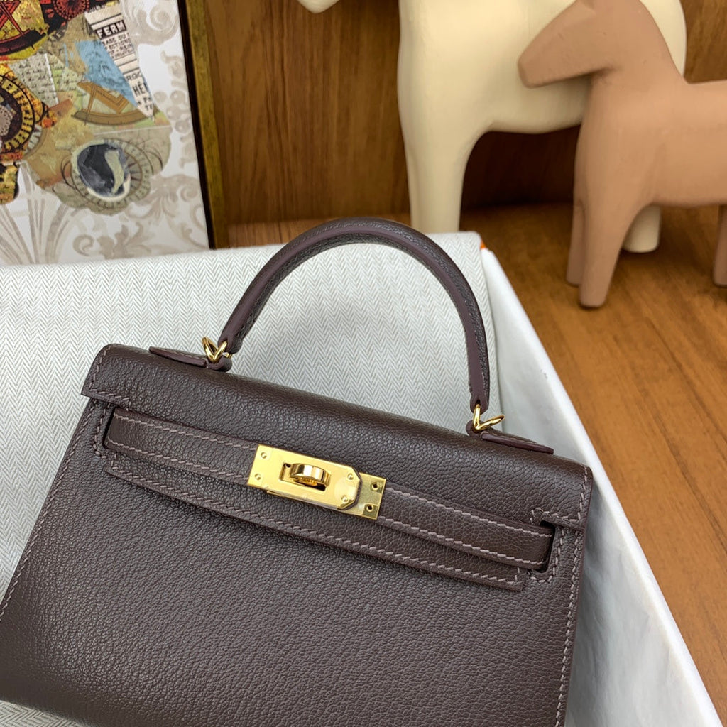 Hermès Kelly II Sellier Mini 2024 Brown Goatskins Leather Gold