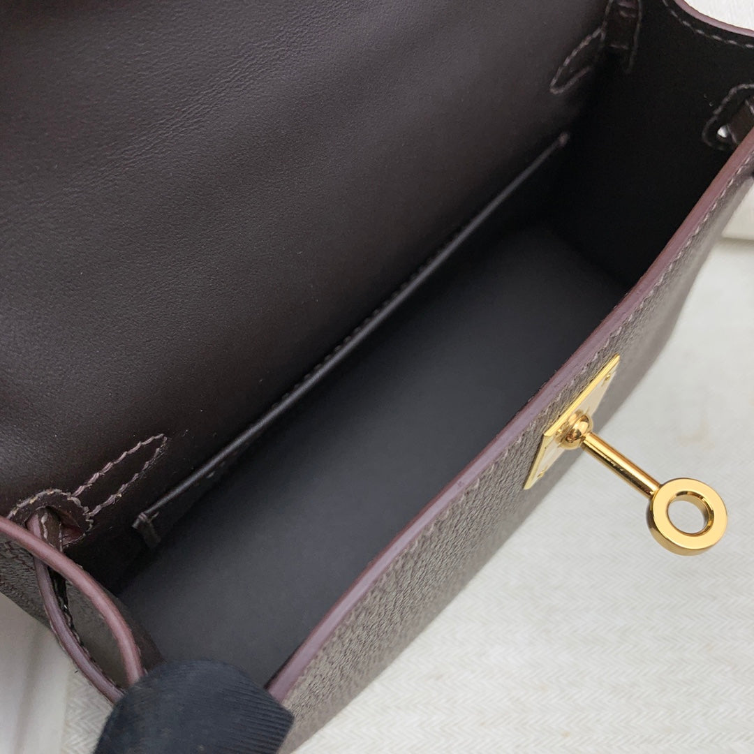 Hermès Kelly II Sellier Mini 2024 Brown Goatskins Leather Gold
