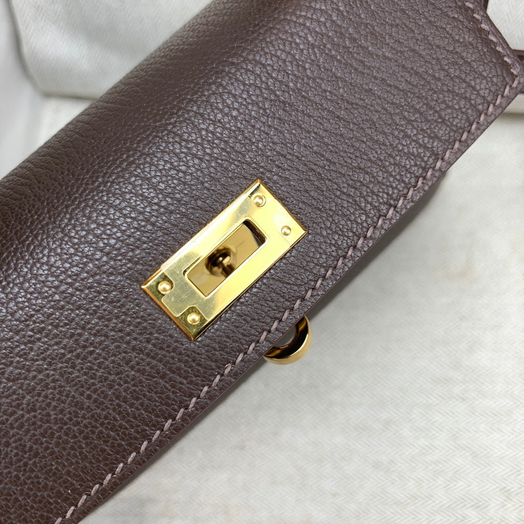 Hermès Kelly II Sellier Mini 2024 Brown Goatskins Leather Gold