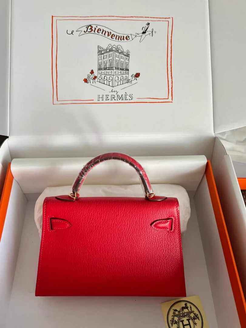 Hermès Kelly II Sellier Mini 2024 Red Goatskins Leather Gold