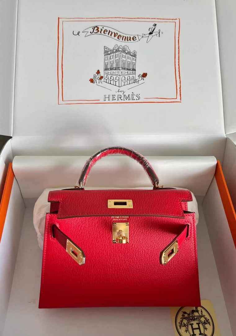 Hermès Kelly II Sellier Mini 2024 Red Goatskins Leather Gold