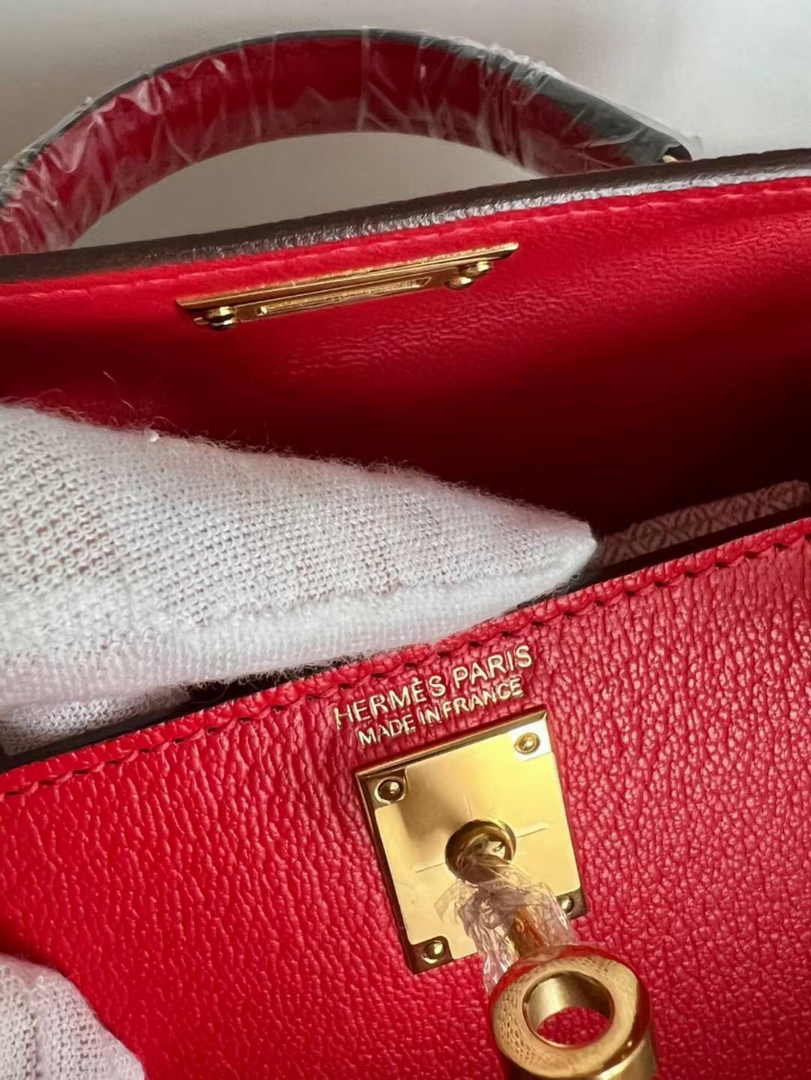 Hermès Kelly II Sellier Mini 2024 Red Goatskins Leather Gold